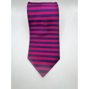 Brooks‎ Brothers Makers Necktie All Silk Striped Pink Blue Hand Made USA